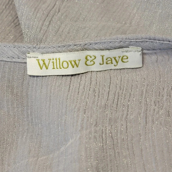 WILLOW AND JAYE Women's Embroidered Floral Mesh Crepe Cardigan Size Large Gray - Picture 11 of 16